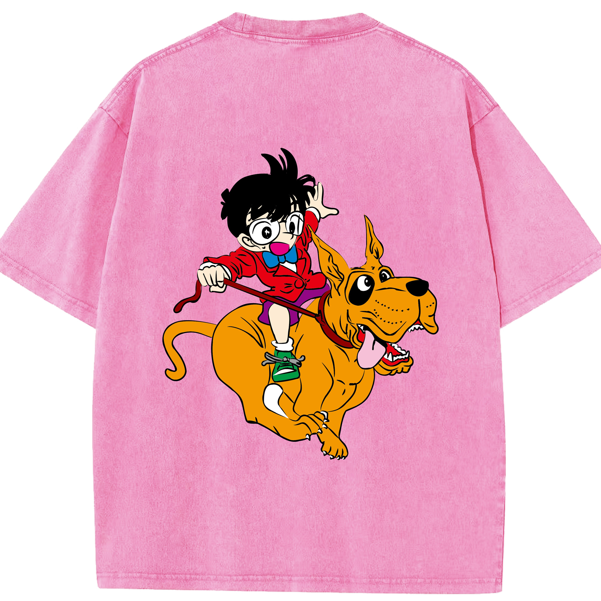 （画像用） 名探偵コナン 江戸川 コナン Detective Conan Conan Edogawa 綿100% ヴィンテージ風 半袖Tシャツ（背面プリント）
